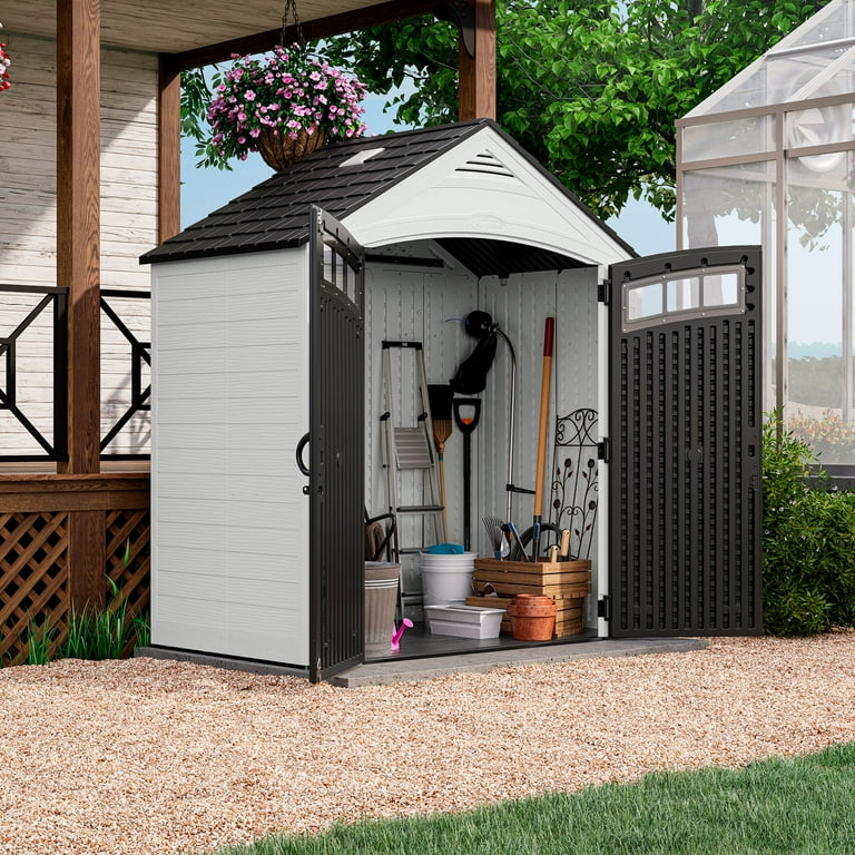 Suncast Vista 7 ft. x 4 ft. Resin Vertical Peak Storage Shed