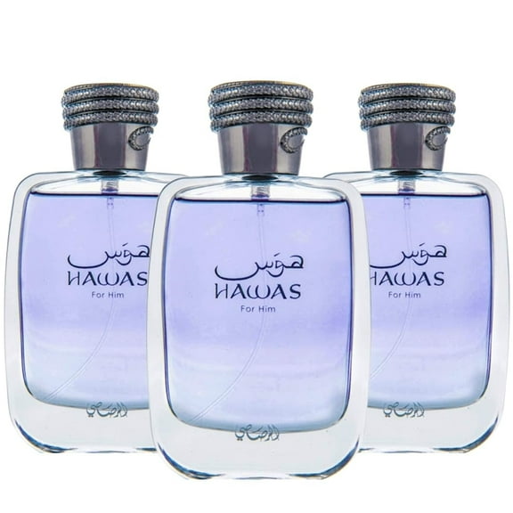 Hawas For Him EDP Spray 100ML (3.4 OZ) By Rasasi | Long Lasting and Luxurious Scents for Men. (Pack of 3)