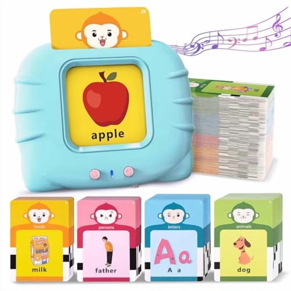 296 Sight Words Talking Flash Cards for Toddlers 1 2 3 4 5 6 Year Old,Pocket Speech,Sensory Speech Therapy Toys,Learning Toys for Montessori and Autism Children,Gifts for Boys (Blue)