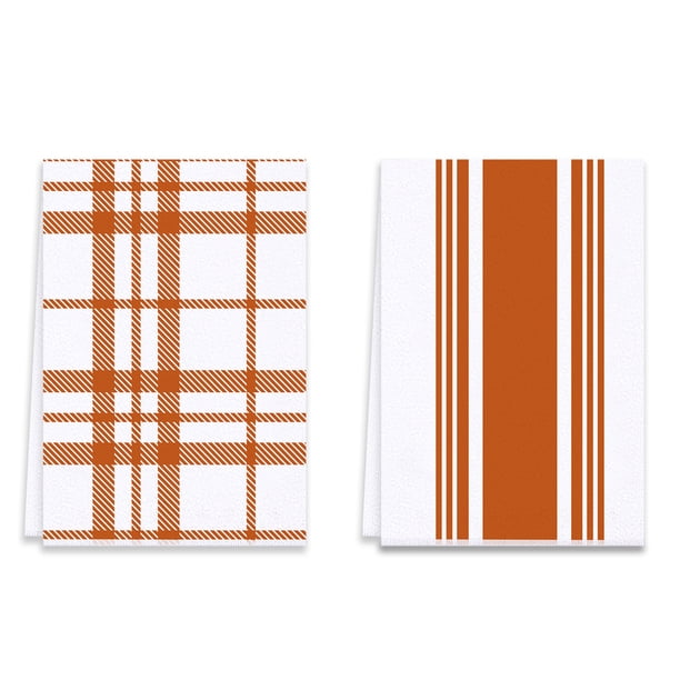 Paños de cocina de otoño para decoración de otoño, juego de 2 paños de cocina con lunares otoñales, decoraciones vintage de cosecha de Acción de Gracias para el hogar de granja