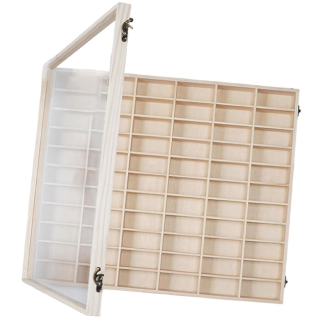 Caja de Almacenamiento de Modelos de Coches, Estante de Exhibición de Madera con 72 Divisores, Organizador para Colección de Coches de Juguete, Manual con puerta