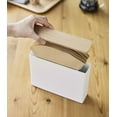 thumbnail image 6 of Yamazaki Home Coffee Filter Case - Size 04, White, Steel + Wood,  #4 Coffee Filters, Lid, No Assembly, 6 of 7