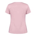 thumbnail image 5 of Women's T Shirts Soft Cotton Plain Tshirts Short Sleeve V Neck Fitted Casual Summer Tops Plus Size Basic Tees (S, Pink), 5 of 8