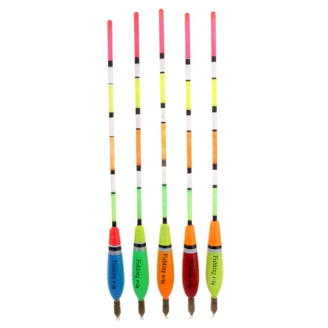 Almencla 5Pcs ing Floats Set ing Buoy Bobbers hook Balsa Wood Terminal Tackle