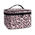 thumbnail image 2 of HELLHERO Portable Hanging Organizer Travel Makeup Brush Case Pink Leopard Print Door Room Essentials Travel Organizer Large Capacity Multifunctional, 2 of 6