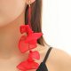 thumbnail image 5 of Pendientes largos con borlas de flores exageradas Pendientes personalizados Pendientes largos de tela Pendientes elegantes con flores, 5 of 5