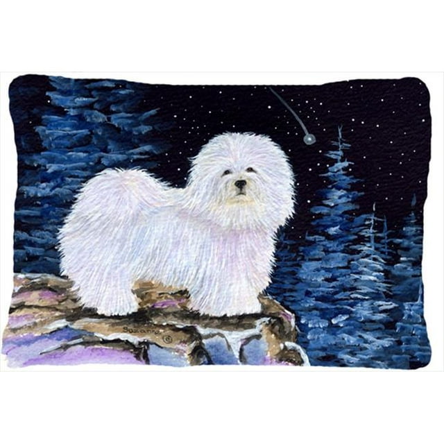 12 x 16 Po Nuit Étoilée Coton de Tulear Décoratif Intérieur & Extérieur Tissu Oreiller