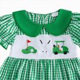 thumbnail image 4 of KPOPLK Girls Clothing Sets Baby Girls Summer Outfits Set Gingham Short Sleeve Top with Shorts for 1-5 Years(12-18M,Green), 4 of 4
