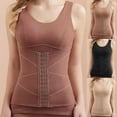 thumbnail image 4 of GA WEIHUA Shapewear Camisoles With Built in Bra Thermal Tummy Control Compression Tank Tops Base Layer Soft Fleece Lined Sleeveless Warm Camisole(Khaki,XL), 4 of 4