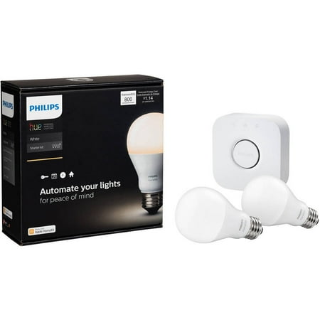 Philips 2pk Hue A19 60W LED With Wireless Starter White
