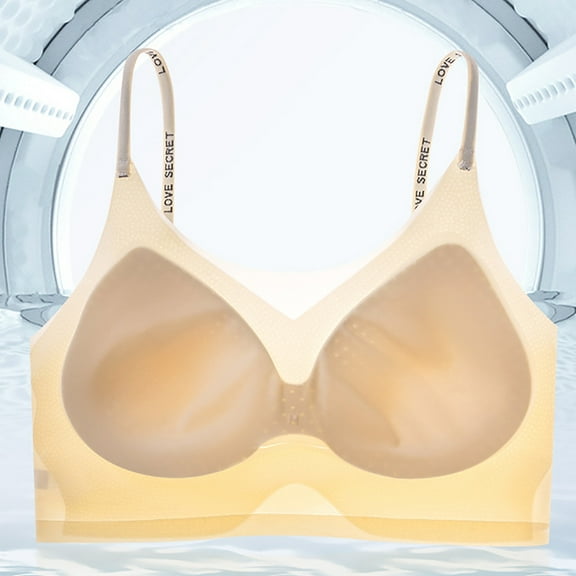 Haoxianjian Plus Size Women's Sports Bras Wireless Padded Racerback Medium Support Bra Yoga Exercise Athletic Bras V Neck Seamless Bralettes Wires Basic Bras