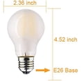 thumbnail image 2 of GFDYREE Milky Glass, LED Filament Bulb, Dimmable, A19 4W (40W Equivalent), 350 Lumen, 2700K (Warm White), Medium Base E26, CRI 85+, 110-120v, UL-Listed (3 Pack) (4W, Milky), 2 of 6