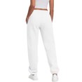 thumbnail image 4 of Sweatpants For Women Trendy Elastic Waist Cinch Bottom Lounge Pant Lightweight Baggy Joggers With Pocket 27" 28" 29" Inseam White XL, 4 of 6