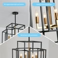 thumbnail image 6 of Magic Home Industrial Traditional Vantage 12 - Light Lantern Rectangle 3-Tier Chandelier Ceiling Mount E12 Adjustable Hanging Height Black, 6 of 13
