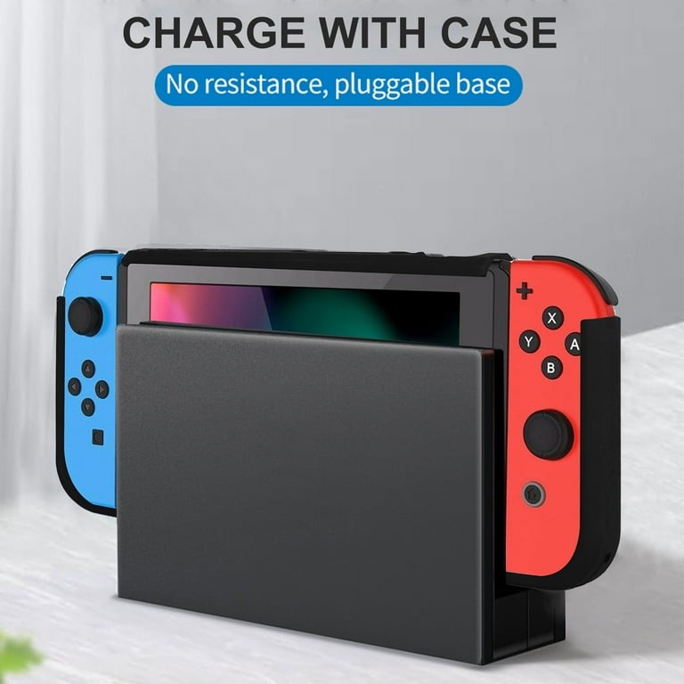 TSV Protective Case Cover Fit for Nintendo Switch Dockable TPU Cover Case Hard Protective Cover Shell Fit for Nintendo Switch Console With Tempered
