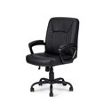 thumbnail image 3 of Poundex Chaise de Bureau Moderne en Faux Cuir Couleur Noire, 3 of 7