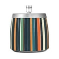 thumbnail image 7 of Yayeee Ashtray with Lid for Cigarette Smokeless Stainless Steel Home Ash Holder, Navy Blue Stripes, 7 of 7