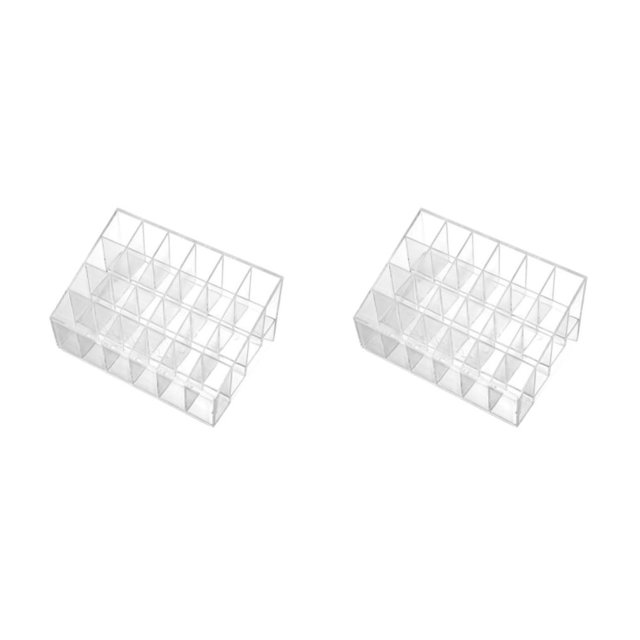 Wweixi Plastic Cosmetic Organizer Easy To Clean Multiple Compartments Travel Makeup Organizer Storage Stylish Appearance 24 grid small size 2Set