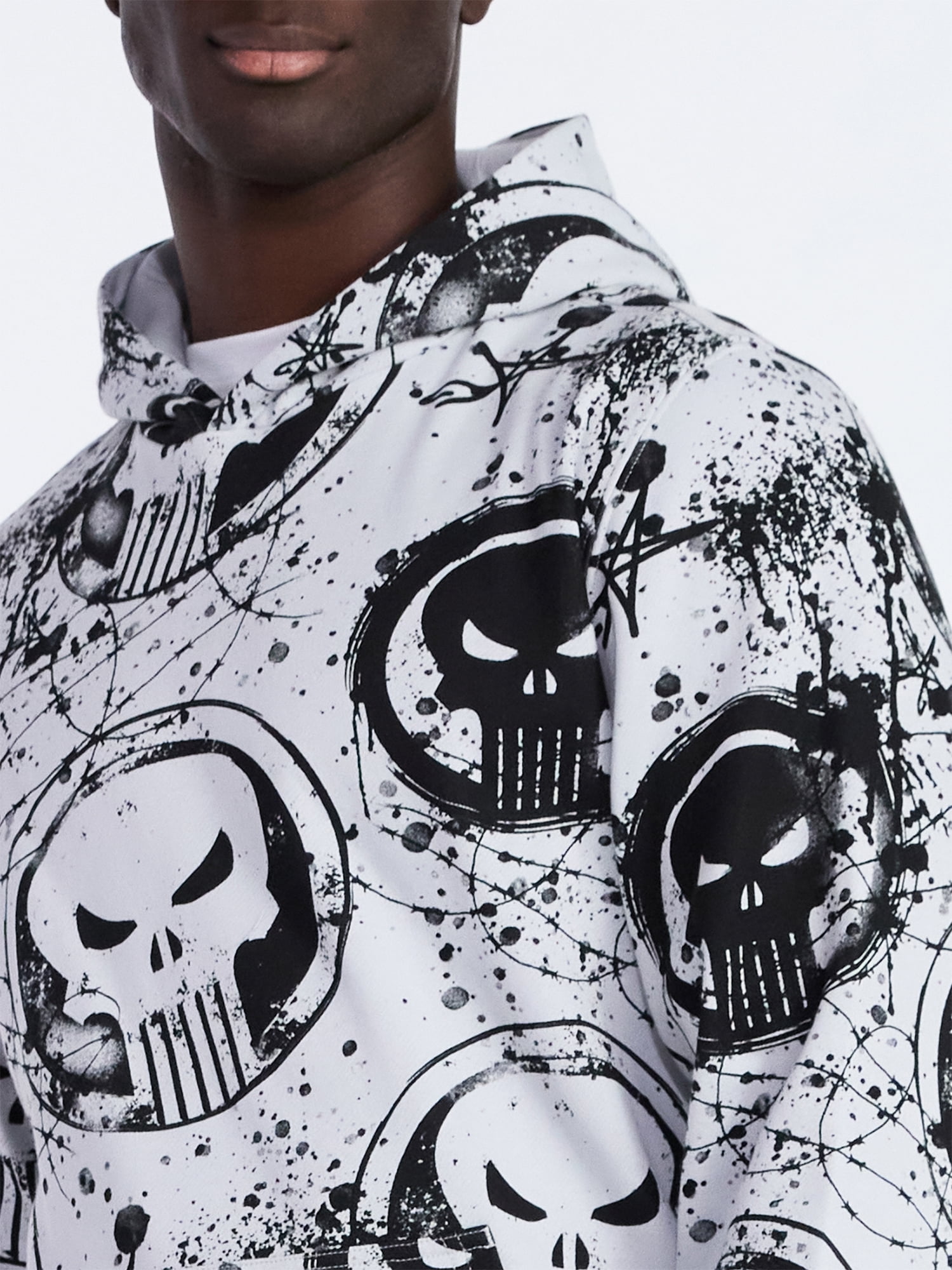 Punisher Men's and Big Men's Graphic Fleece Hoodie with Long Sleeves, Sizes XS-4XL