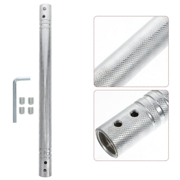 Worgeous  Dumbbell Connector Connecting Handle Strength Training Bar Threaded Lifting Silver