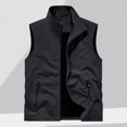 thumbnail image 2 of Awwp Men's Lightweight Vest Sleeveless Outdoor Work Jacket for Travel Hiking Running Multi-Pocket Utility Vest Black Size: L, 2 of 7