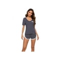 thumbnail image 4 of Luxsea Women's Shorts Pajamas Set Lace Edge Short Sleeve Shorts Casual Pajamas Comfortable Home Clothes Pajamas, 4 of 7