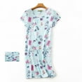 thumbnail image 2 of Youmylove Women Sleepwear Cotton Nightgown Short Sleeve Shirt Casual Printed Sleepdress Loungewear Casual Pjs Nightwear, 2 of 4