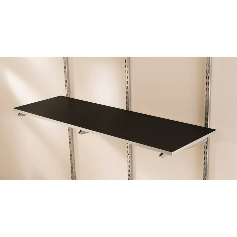 Rubbermaid FastTrack 16 in. W x 4 ft. D Silver / Black Wood Shelf