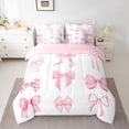 thumbnail image 3 of Castle Fairy Girls Cartoon Ribbon Bow Queen Bedding 7-Piece: Cozy Pink White Comforter, 3 of 8