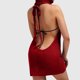 thumbnail image 4 of Camisón corto sin espalda para mujer, largo, con lazo, cuello alto abierto, sin mangas, para mujer, 4 of 6
