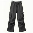 thumbnail image 6 of Livrdious Wide Leg Cargo Sweatpants for Women Casual Drawstring High Waisted Baggy Sweat Pants with Pockets, 30'' Inseam, 6 of 8