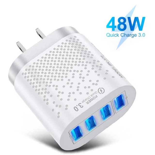 Dispositivo De Carga Rápida Cargador Usb Con 4 Puertos Usb Adaptador De Corriente Portátil 48W/5V/3A Qc3.0 Yuarrent EL016369-05