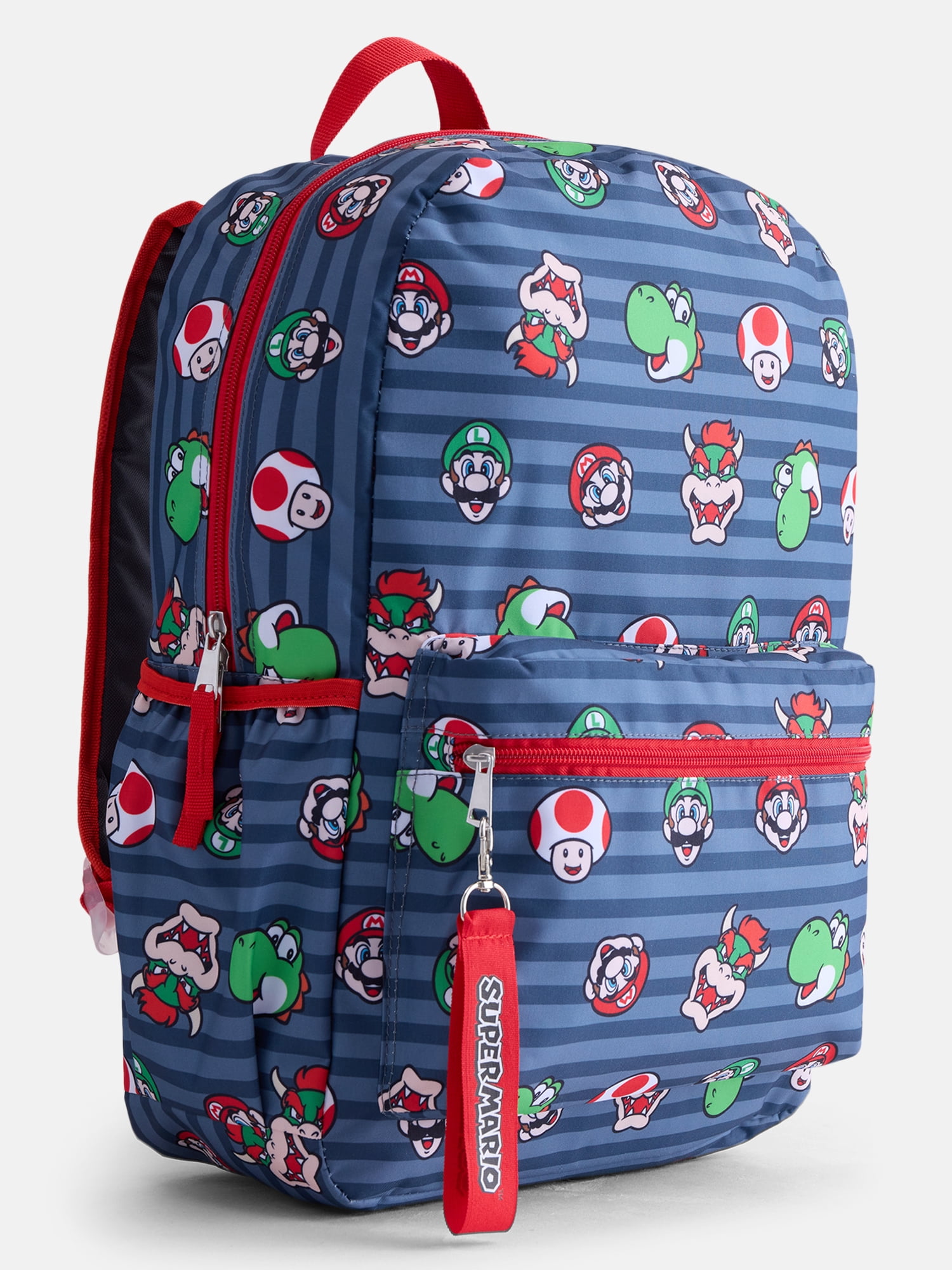Nintendo Super Mario Bros. Kids' 17" Print Laptop Backpack, Gray