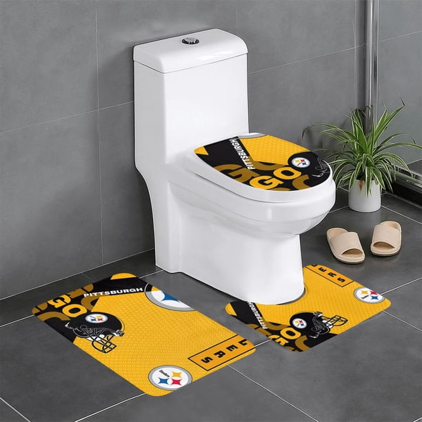 Juego de 3 alfombras de baño del equipo Steelers Alfombra antideslizante para baño de 24 x 16 pulgadas