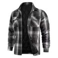 thumbnail image 6 of Mens Flannel Shirt Jacket Quilted Lined Plaid Jackets Long Sleeve Button Down Thick Jacket Warm Winter Coat Outwear, 6 of 6