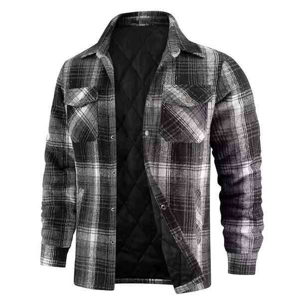 Ceisia Men's Warm Casual Plaid Button Down Lapel Long Sleeve Shirt Jacket Classic Fashion Daily Outerwear Tops Gift
