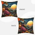 thumbnail image 3 of Xecao Sunset Floral Fantasy Landscape Print Soft Velvet Decorative Throw Pillow Covers, Square Cushion Cases for Bed, Sofa, Living Room, Car, and Indoor Outdoor Use-16"x16", 3 of 8