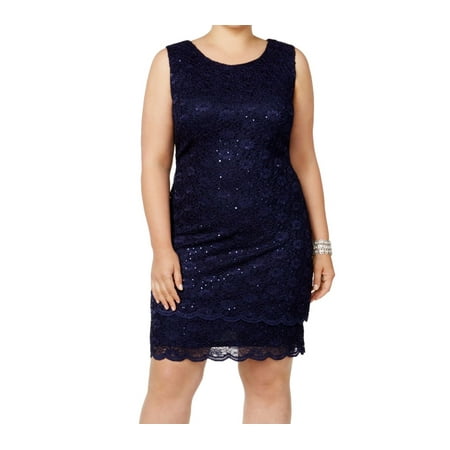 connected plus size sequined lace gown