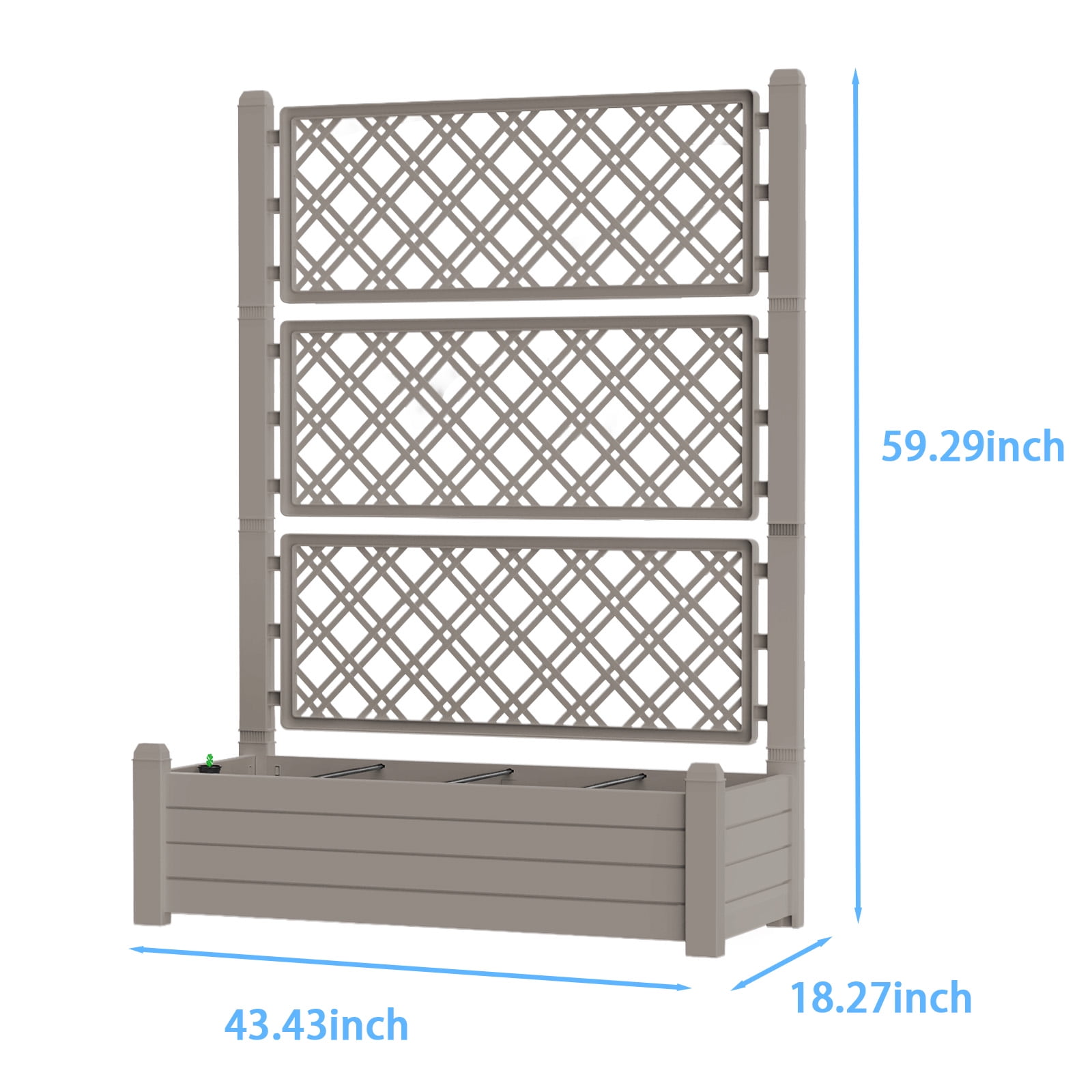 MAYEERTY Freestanding Raised Garden Bed with Trellis, Built-In Water Storage Planter for Climbing Plants Vegetables Flowers Garden Yard