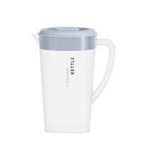 Btomtd Clear Plastic Pitcher with Lid for Cold Drinks and Iced Tea Lemonade Milk Beverages Container Water Pitcher with Transparent, Gray