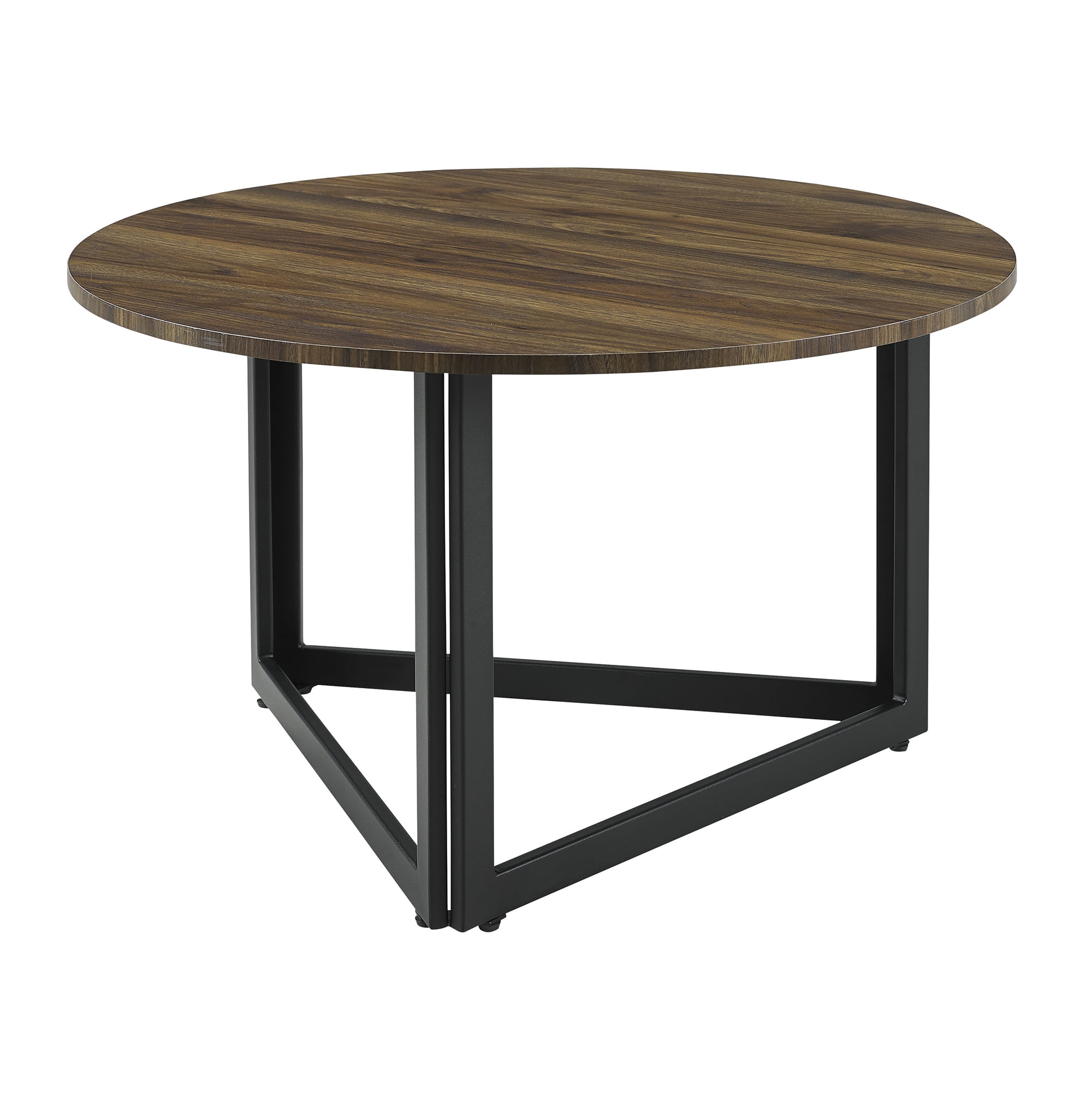 Manor Park Modern Round Coffee Table, Dark Walnut
