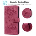 thumbnail image 7 of for iPhone 16 Plus Case, Flower Embossed PU Leather Shockproof Magnetic Flip Cover Card Holders Wallet Purse Phone Case for iPhone 16 Plus, Red, 7 of 7