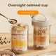 thumbnail image 3 of Vaso de vidrio de 430 ml para avena con cuchara y tapa, hermético, sin BPA, ideal para preparar avena durante la noche, cereales, ensaladas, yogur y desayunos saludables., 3 of 7