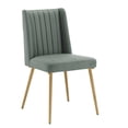 thumbnail image 4 of Weston Home Ponce Modern Herringbone Dining Side Chairs, Aqua Green/Gold (Set of Two), 4 of 10