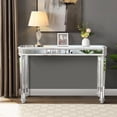 thumbnail image 2 of Vintage Style Mirror Console For Area - Oval Shape, Easy To Clean, 48"w X 32.7"h 13.62"d Table With Wood Element Floor Mounted, Keep Neat, 13.62"d, Modern Look, 2 of 5