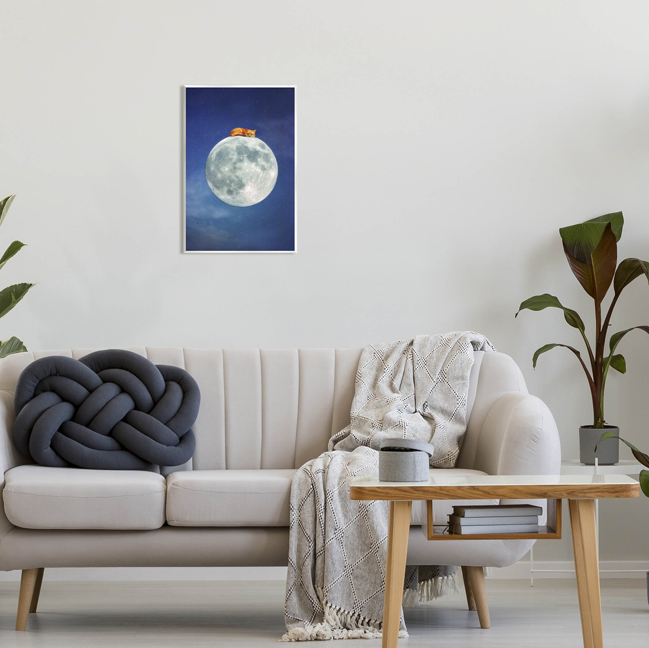 Stupell Industries Fox Sleeping Night Sky Moon Graphic Art Unframed Art Print Wall Art, Design by Carrie Ann Grippo-Pike