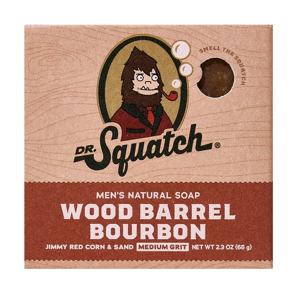 Dr. Squatch Mini Men's Bar Soap - Cold Process, No Harsh Chemicals - Wood Barrel Bourbon (2.3 oz)
