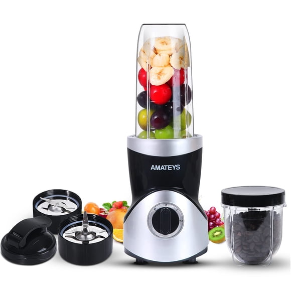 Amateys Personal Blender for Shakes and Smoothies,Professional Kitchenblender with Blending & Grinding Blades, Portable Coffee Grinder with 24/10 OZ