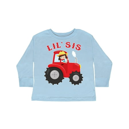 

Inktastic Farmer Tractor Little Sis Gift Toddler Toddler Girl Long Sleeve T-Shirt