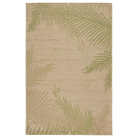8â€™ x 9â€™ Green Palms Indoor Outdoor Area Rug